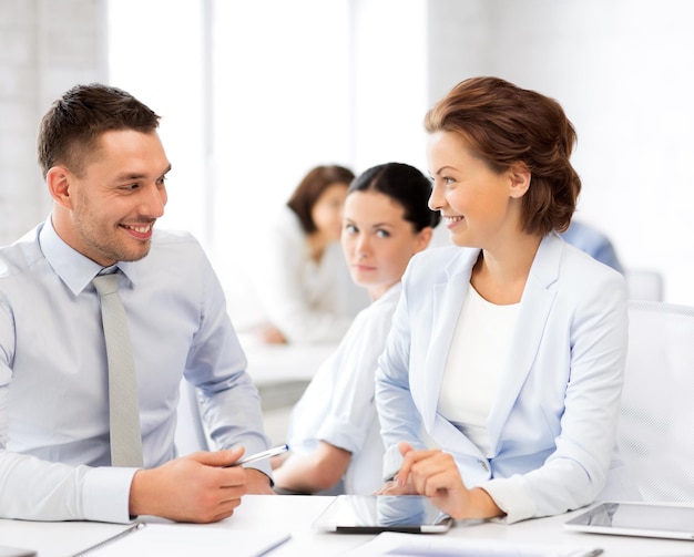 picture of business colleagues talking in office