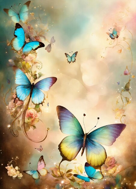 a picture of butterflies with butterflies on it