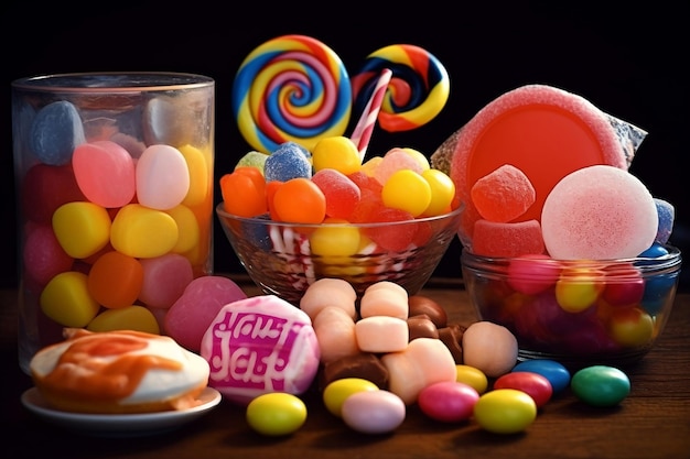 Picture of Candy and Sweets with a Warning Generative AI