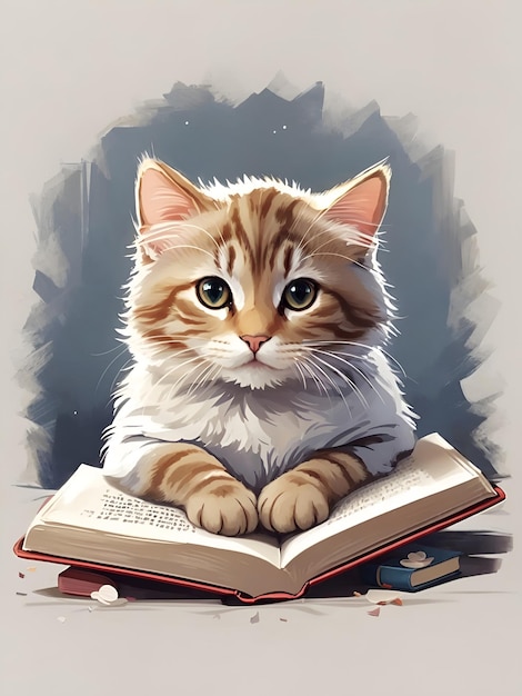 Представьте себе кошку, уютно устроившуюся в уголке для чтения.