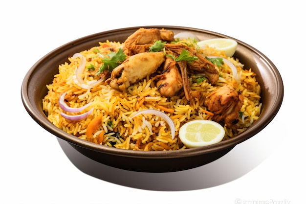 a picture of chicken biryani