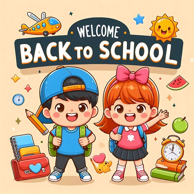 Photo a picture of a childrens book called welcome to school