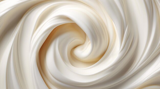 Photo a picture of close up of white whipped cream or milk cream swirl texture for background use with copy space generative ai