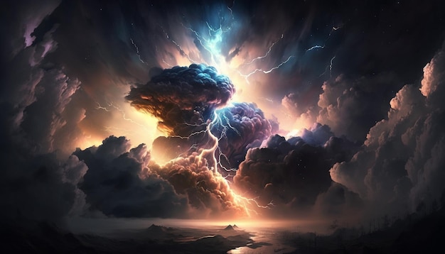 A picture of a cloud with a lightning bolt on it