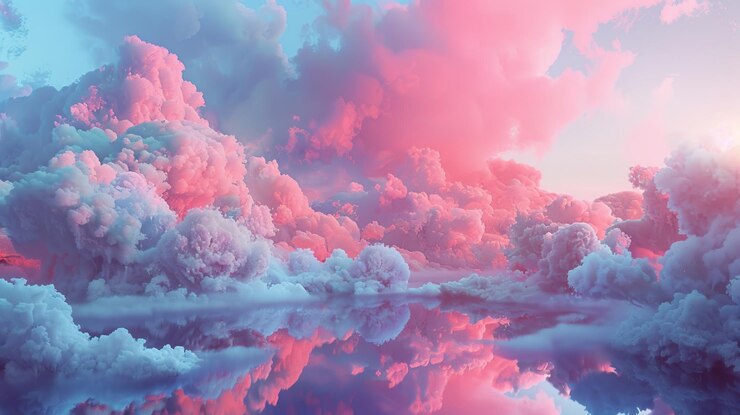 Photo a picture of clouds and the reflection of the sky