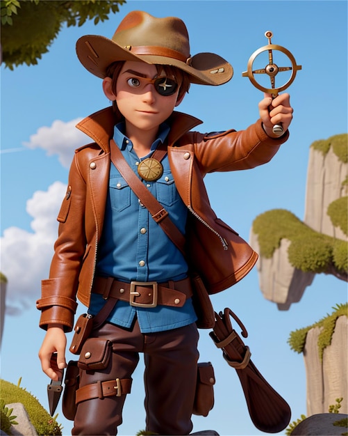 a picture of a cowboy with a gun and gun.