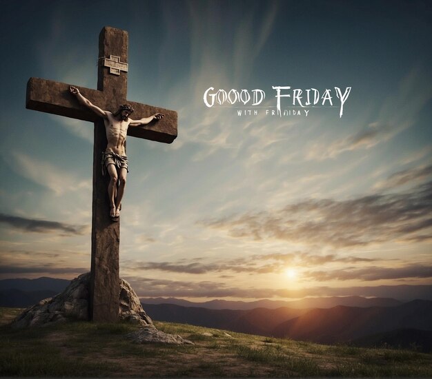 a picture of a cross with the words good friday on it