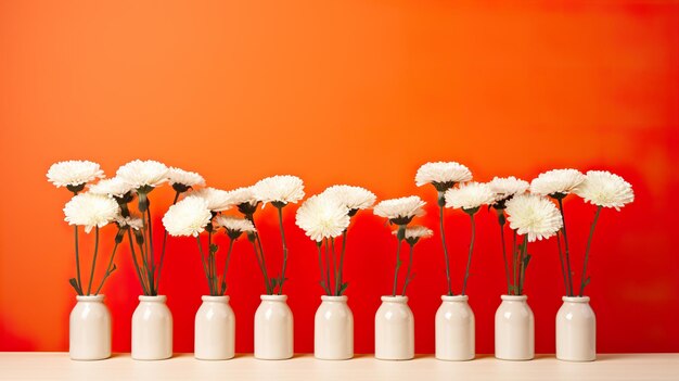 a picture of daisies on an orange background