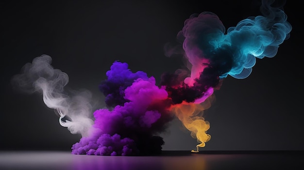 picture of a dark room and a colorful dark smoke white background