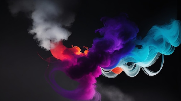 picture of a dark room and a colorful dark smoke white background