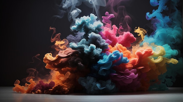 picture of a dark room and a colorful dark smoke white background