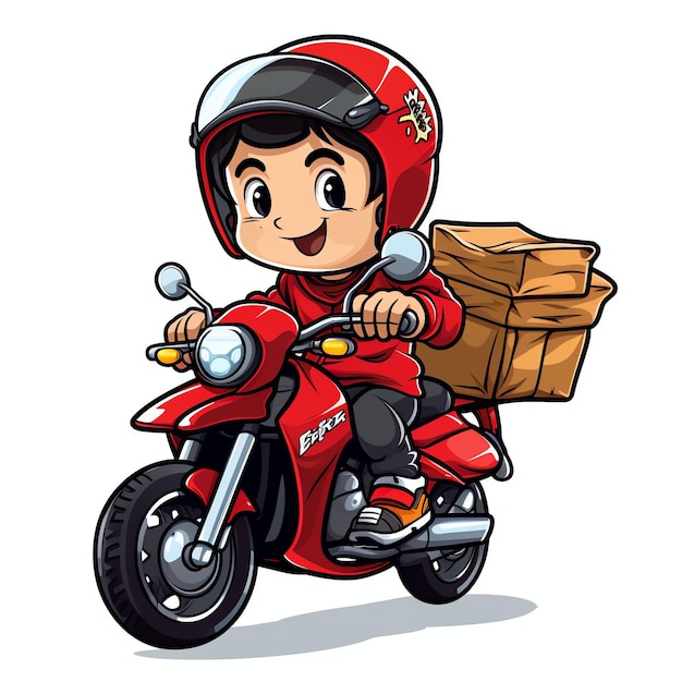 picture of a delivery employer on a motorbike car