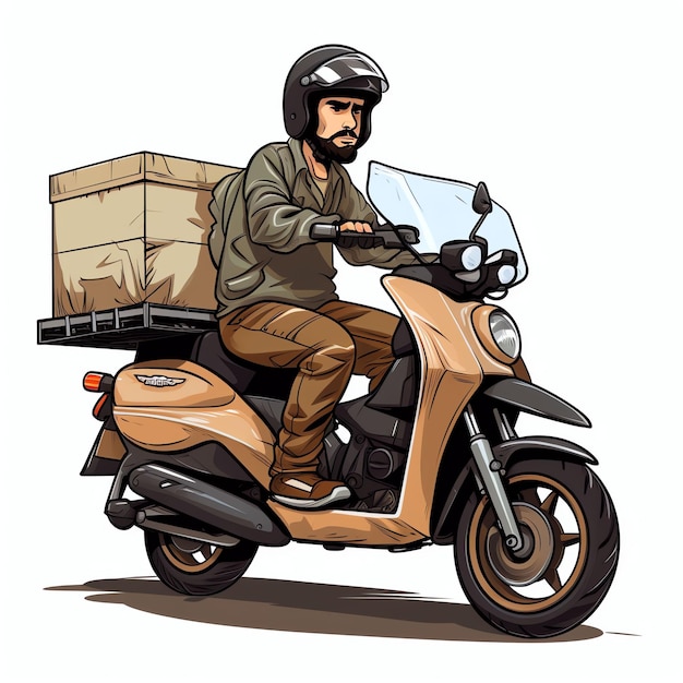 picture of a delivery employer on a motorbike car