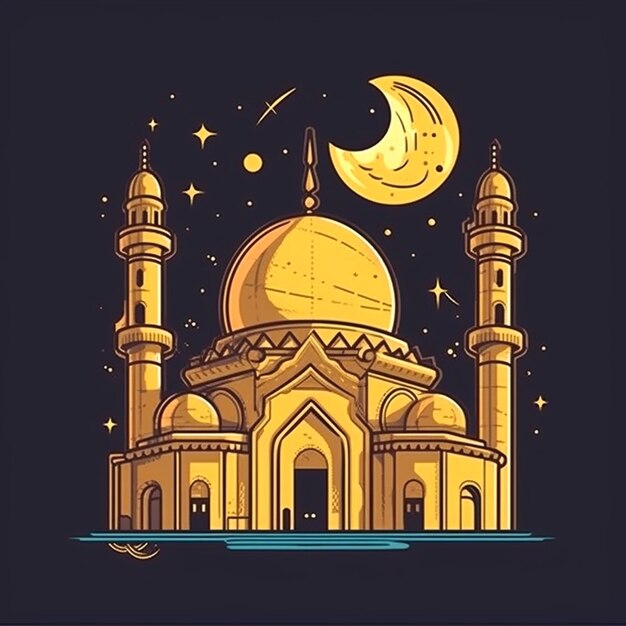 картина с изображением мечети