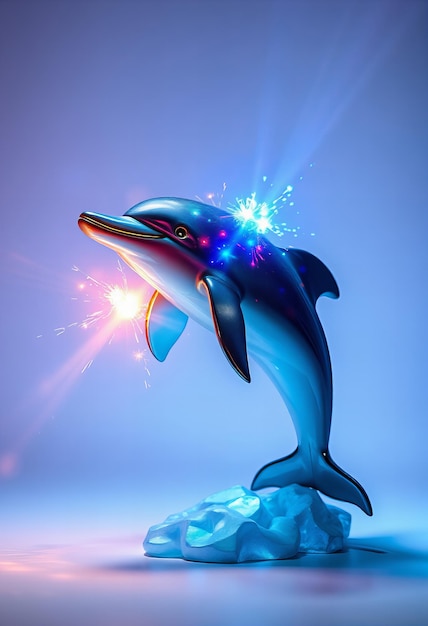 picture dolphin statue on a white background
