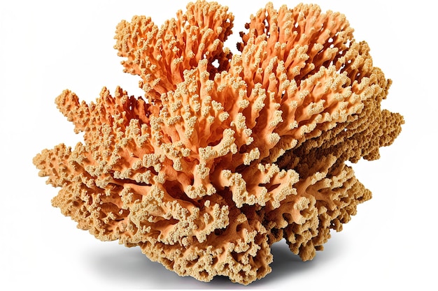 Изображение высушенного природного коралла или коралла, выделенного на белом