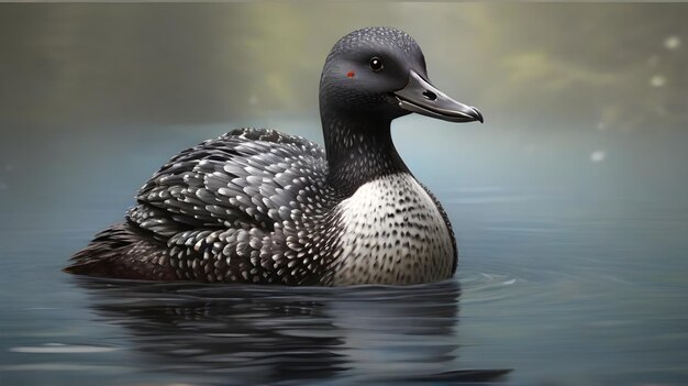 a picture of a duck with a red spot on its head