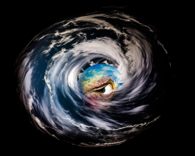 A picture of the earth in a vortex