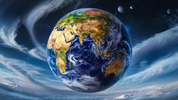 a picture of the earth with the earth and the earth in the background