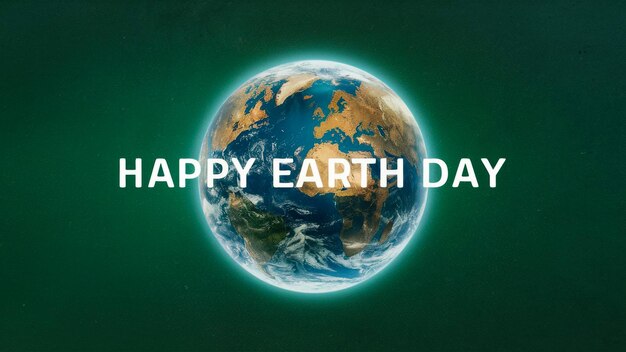 a picture of a earth with the words happy day on it