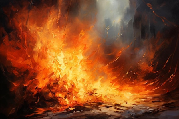 木や火の背景に燃えている火の写真