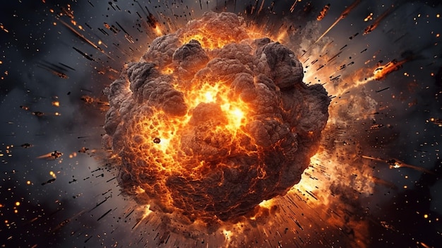 A picture of a fireball explosion fire