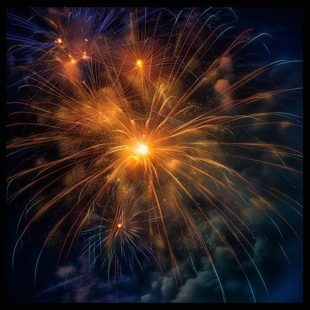 A picture of fireworks with the word " fireworks " on the bottom.