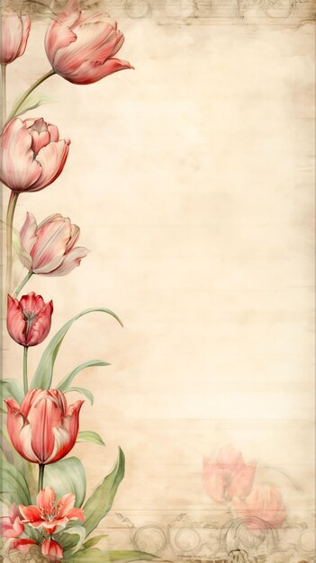 a picture of a flower with a frame that says tulips