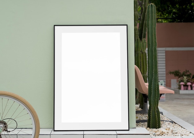 Picture frame png mockup realistic wall decor transparent design