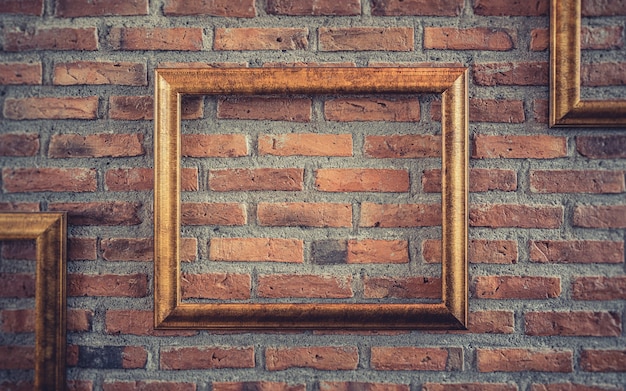 Picture Frame On Red Brick Wall