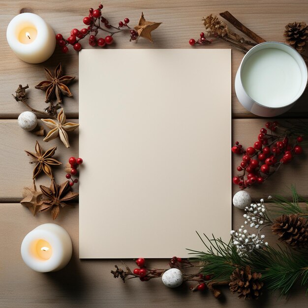 A picture frame sitting on a table holiday decoration