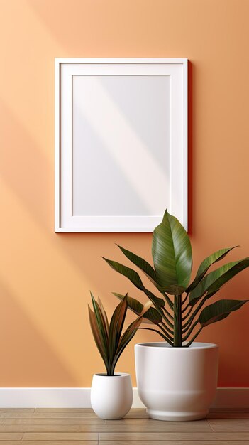 Photo picture frame on wall mockup