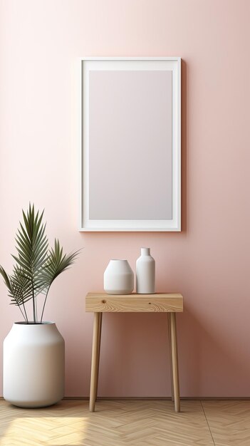 Photo picture frame on wall mockup