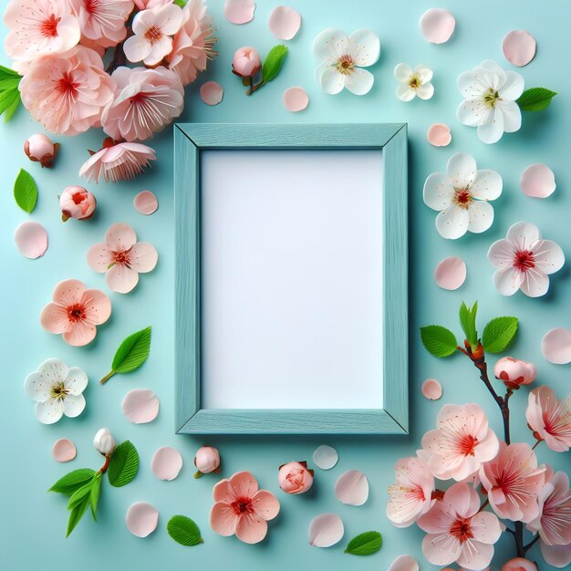 a picture frame with pink flowers and a picture of a frame with a white frame