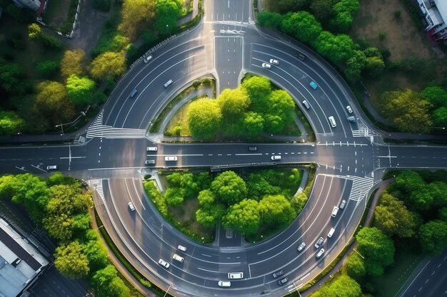 高速道路の写真と出口を示す標識