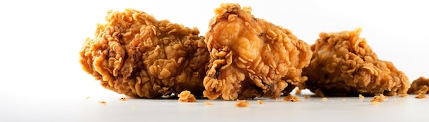 A picture of a fried chicken with the word fried on the side