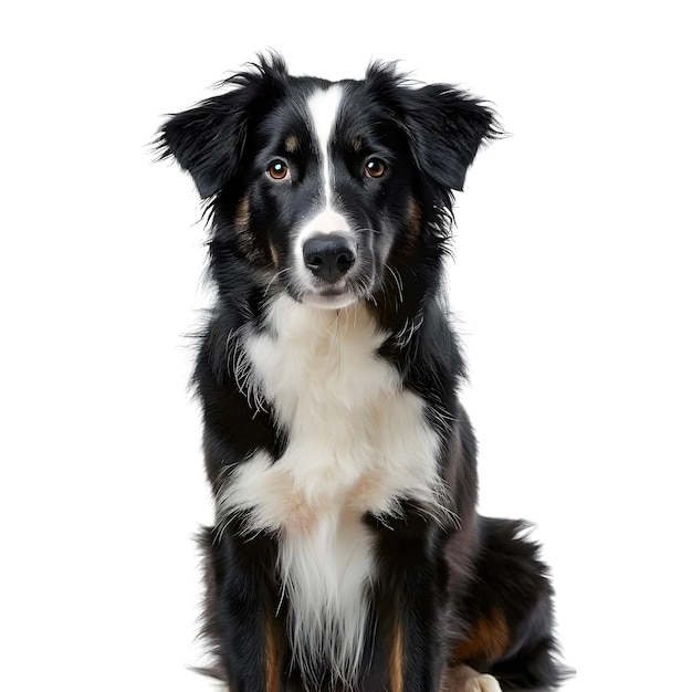 Picture fringe collie isolated on white