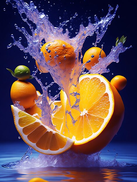 A picture of fruit splash Generative Ai