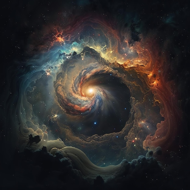 A picture of a galaxy with a black hole in the center.