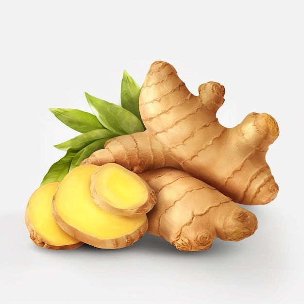 A picture of ginger with a white background