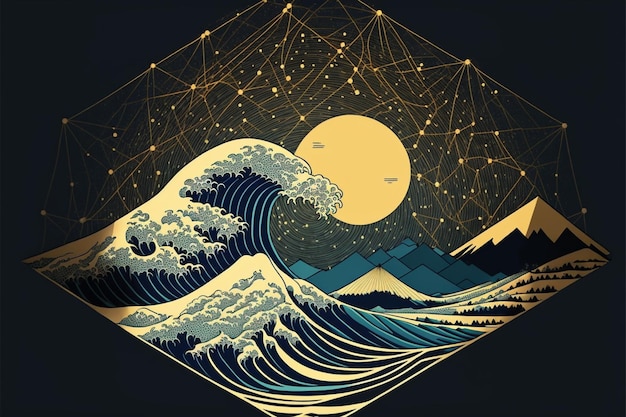 Picture of the great wave off the coast generative ai