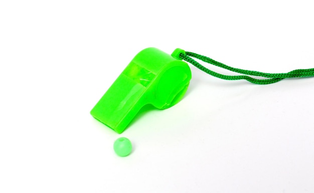 picture of a green referee whistle sport theme