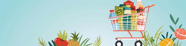a picture of a grocery cart with a bunch of bottles of water