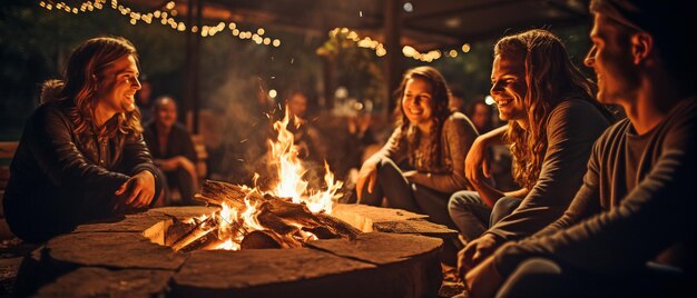 Picture of a group of people having a nice campfire gathering