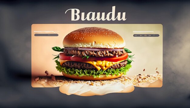 A picture of a hamburger with the words pohubarh on it