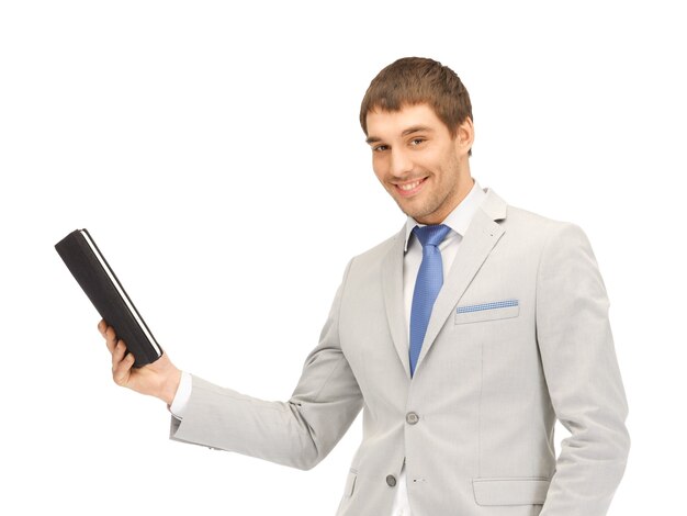 picture of happy man with tablet pc computer