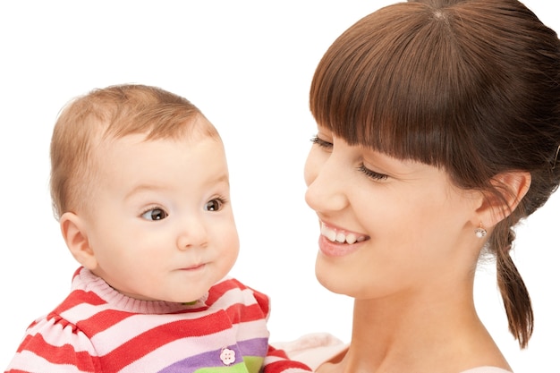 picture of happy mother with adorable baby (focus on woman)