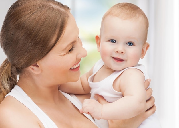 picture of happy mother with adorable baby