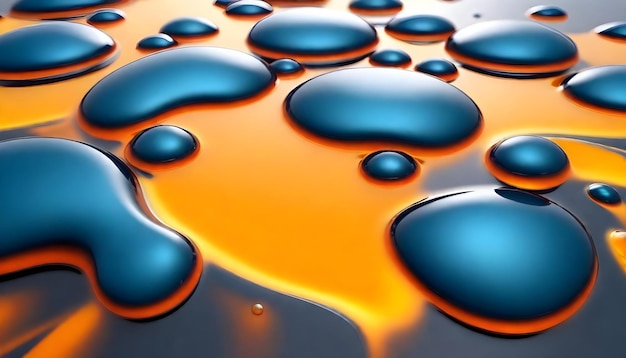 Foto un'immagine di un liquido a forma di cuore con gocce d'acqua