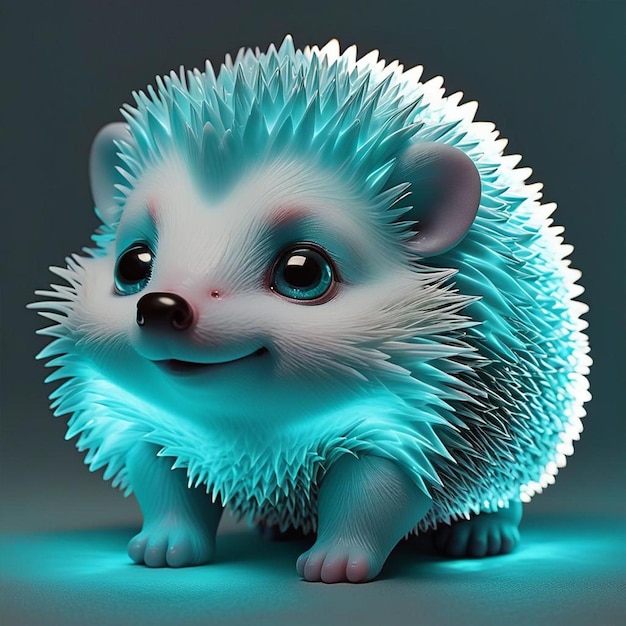 A picture of a hedgehog with a blue background